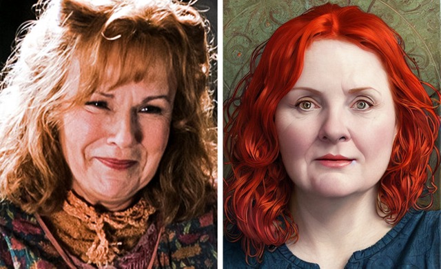Molly Weasley từ truyện đến ảnh được tái tạo bởi AI