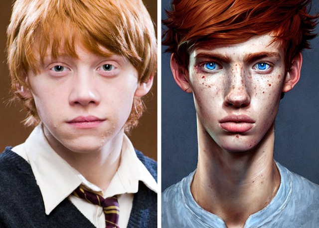 Hình ảnh Ron Weasley qua AI tái hiện chuẩn nguyên tác