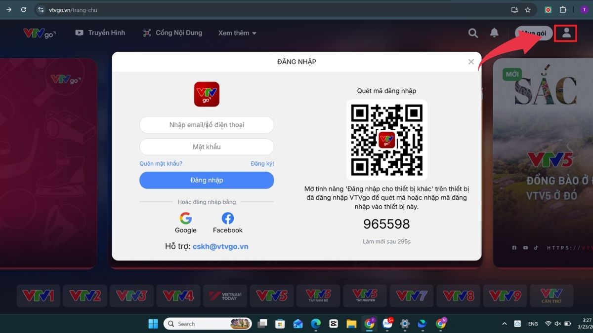 Đăng nhập tài khoản để tối ưu trải nghiệm trên VTV Go