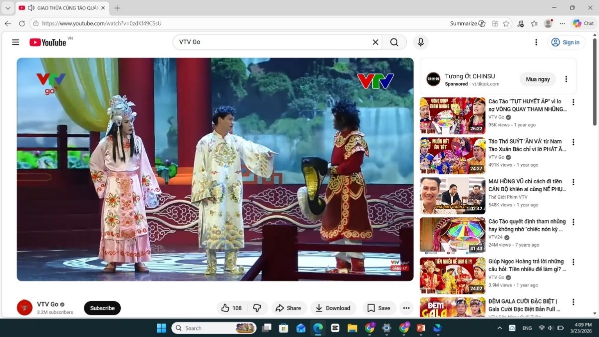 Chọn video để xem tái hiện Táo Quân