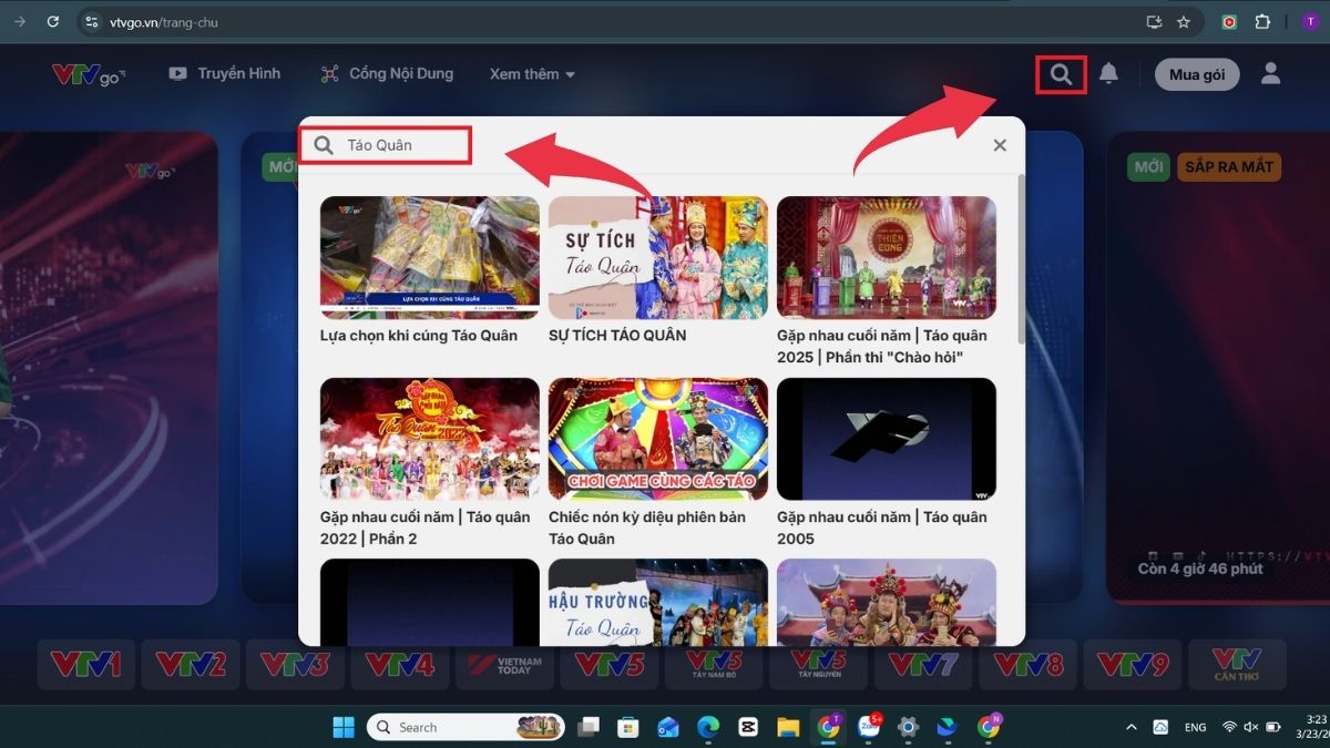 Tìm kiếm chương trình Táo Quân trên VTV Go