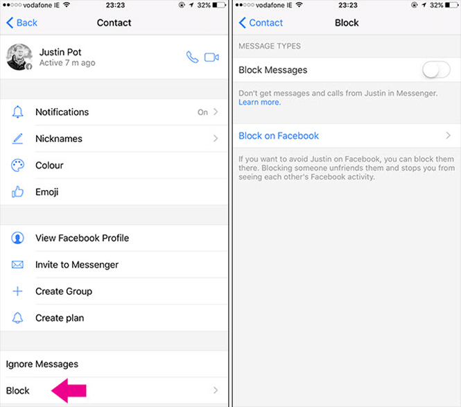Các bước thiết lập chặn tin nhắn từ ai đó trên ứng dụng Facebook Messenger