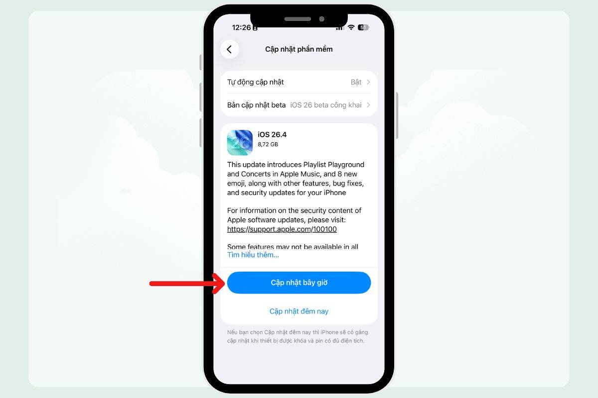 Quá trình tải và cài đặt iOS mới