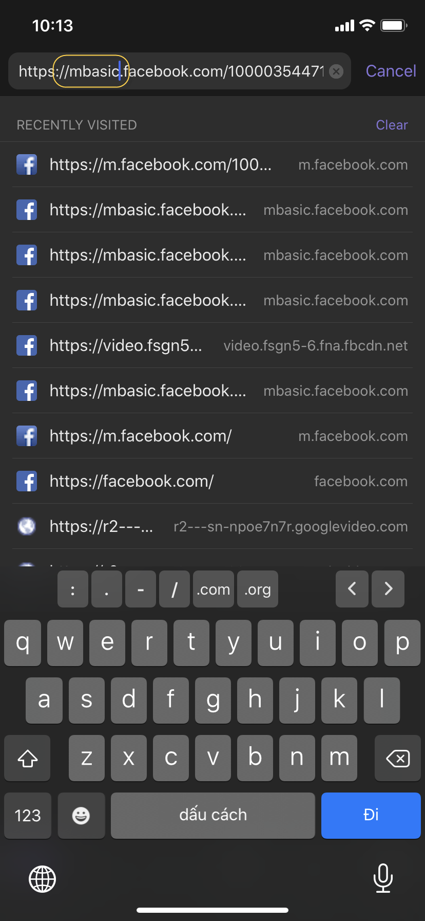 Sửa URL trong trình duyệt Documents iOS