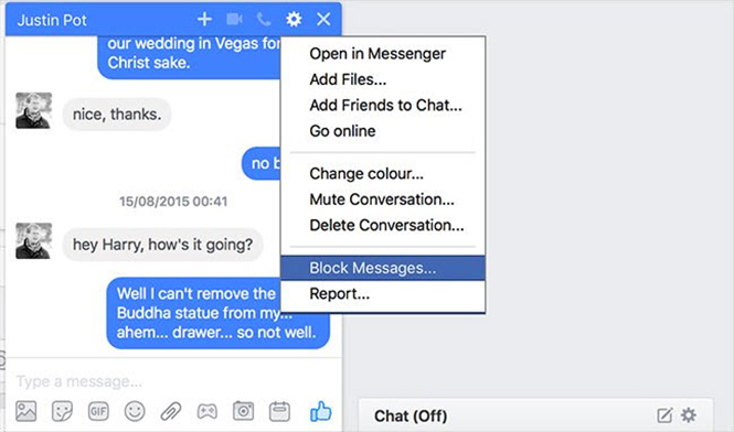 Chọn Block Messages để áp dụng tính năng chặn tin nhắn