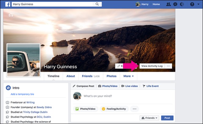 Lịch sử tìm kiếm Facebook trên web