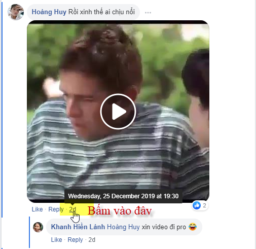 Liên kết thời gian tải video Facebook