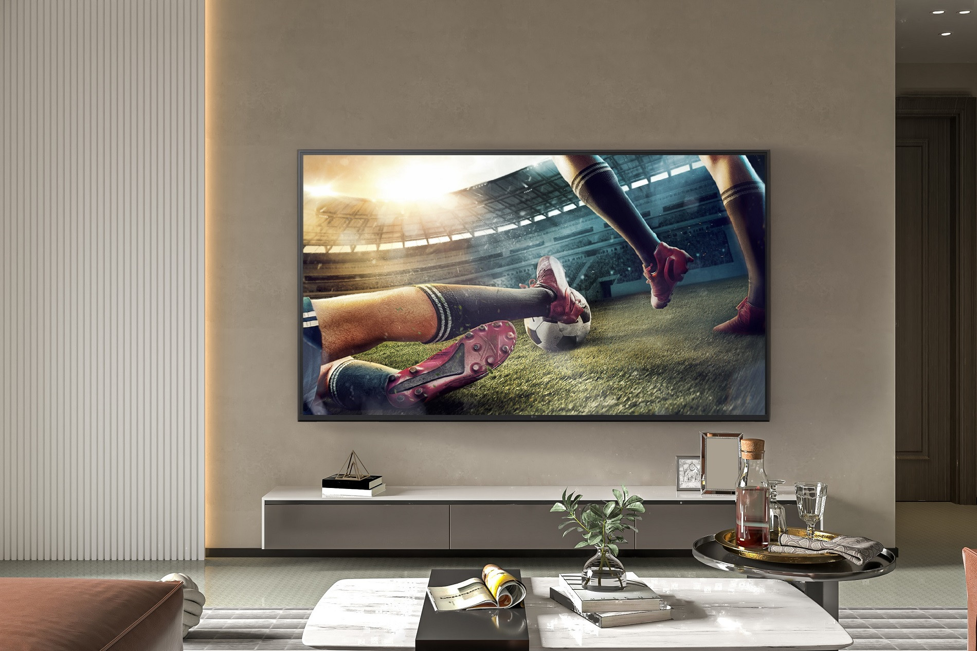 TV UHD AI 4K hiển thị trận bóng rõ nét
