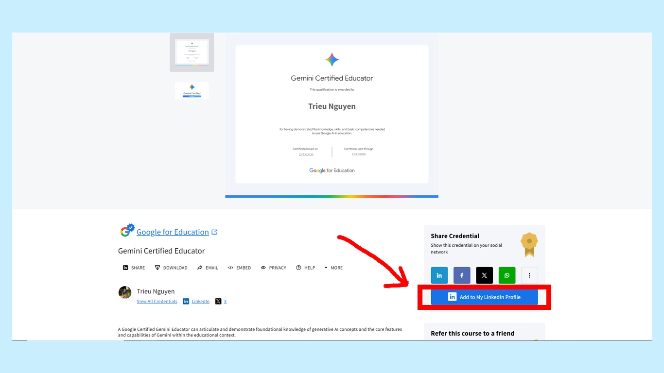 Cách nhanh chóng thêm chứng chỉ Google lên LinkedIn từ trang chính thức