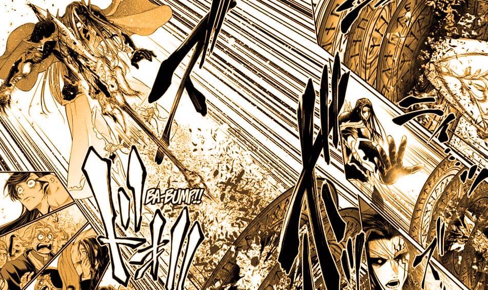 Odin bị giáo Gungnir đâm trong trận đấu với Kintoki