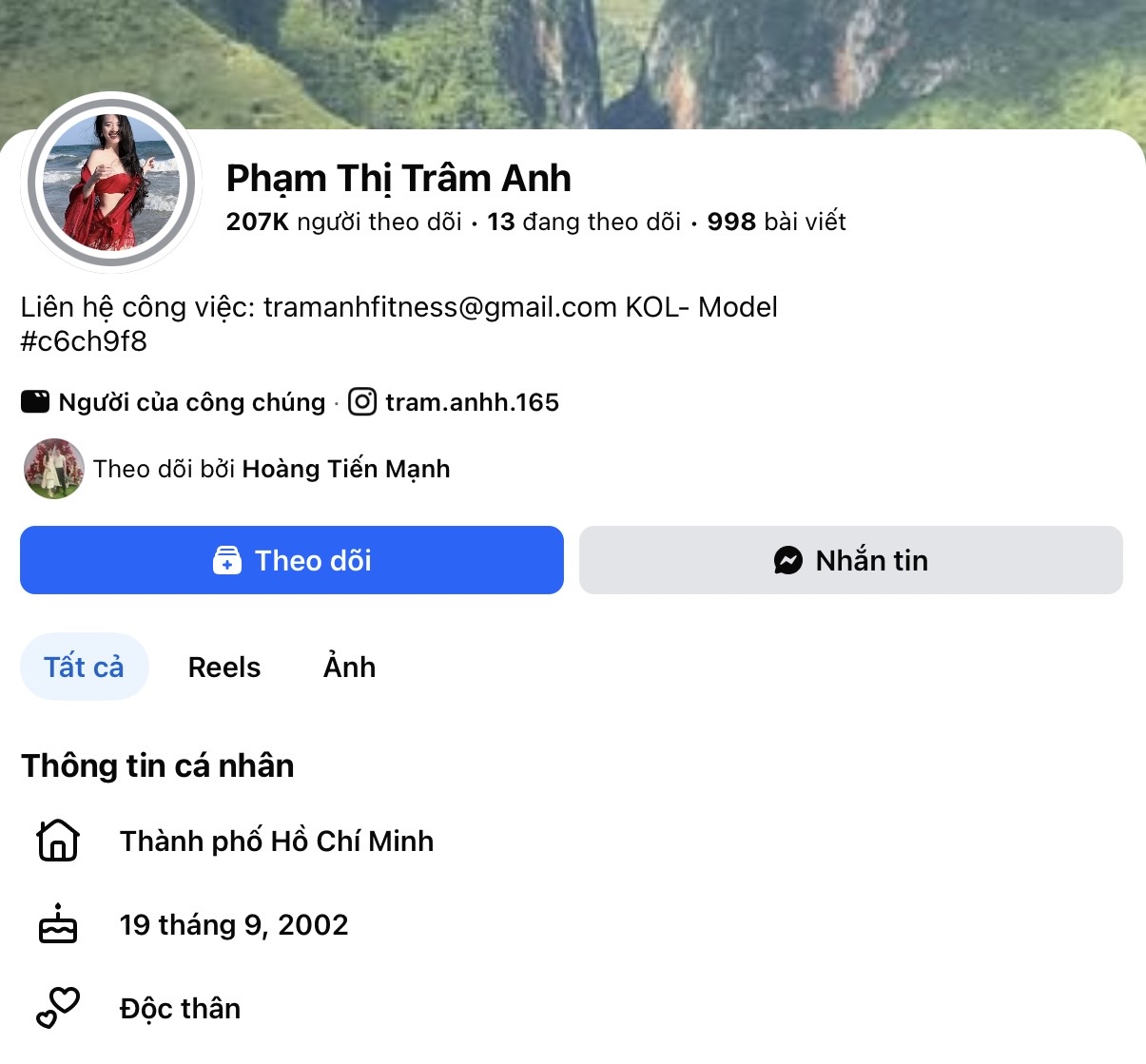 Trang chính thức của Trâm Anh