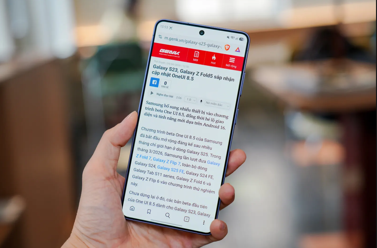 Màn hình Galaxy S26 Ultra hiển thị rõ nét khi bật Privacy Display