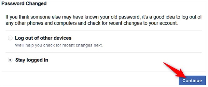 Chọn thoát hoặc giữ phiên đăng nhập trên thiết bị khác