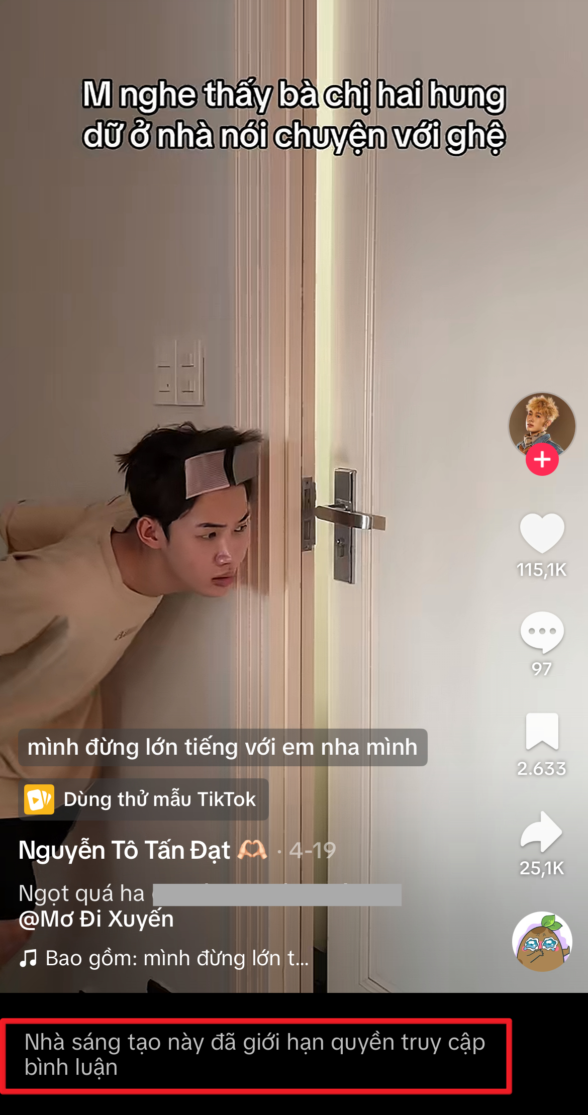 Tấn Đạt và Hà Mid đều đã giới hạn/tắt bình luận