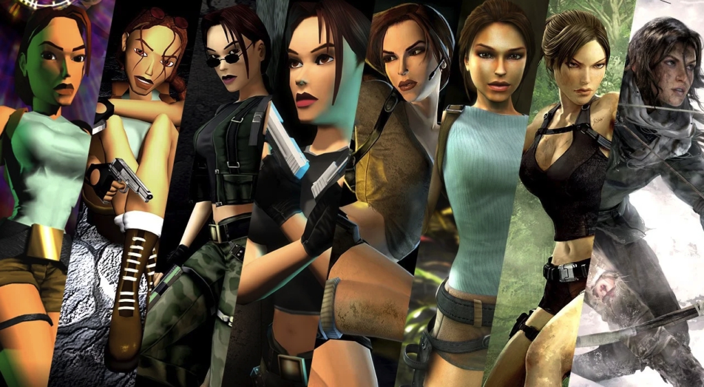 Cô gái cosplay Lara Croft bên vách đá