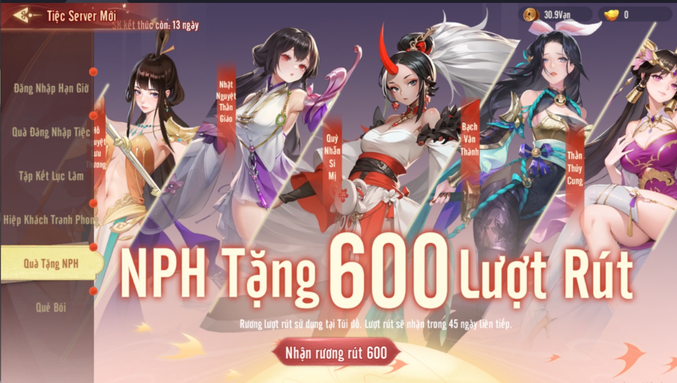 Phần thưởng khởi đầu cho người chơi mới