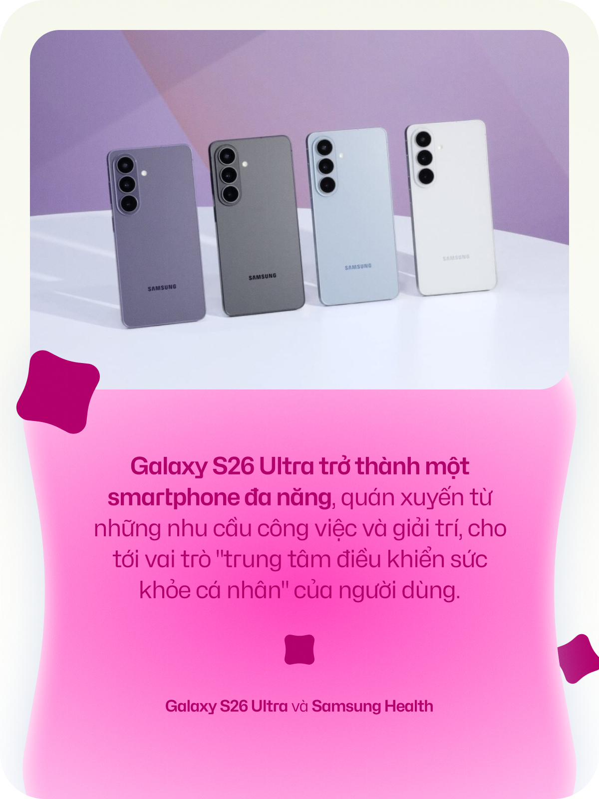 Thông tin tổng hợp cuối ngày hiển thị trên Galaxy S26 Ultra